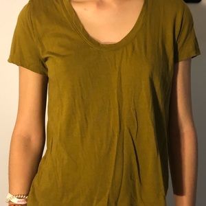 Army green crew neck tee